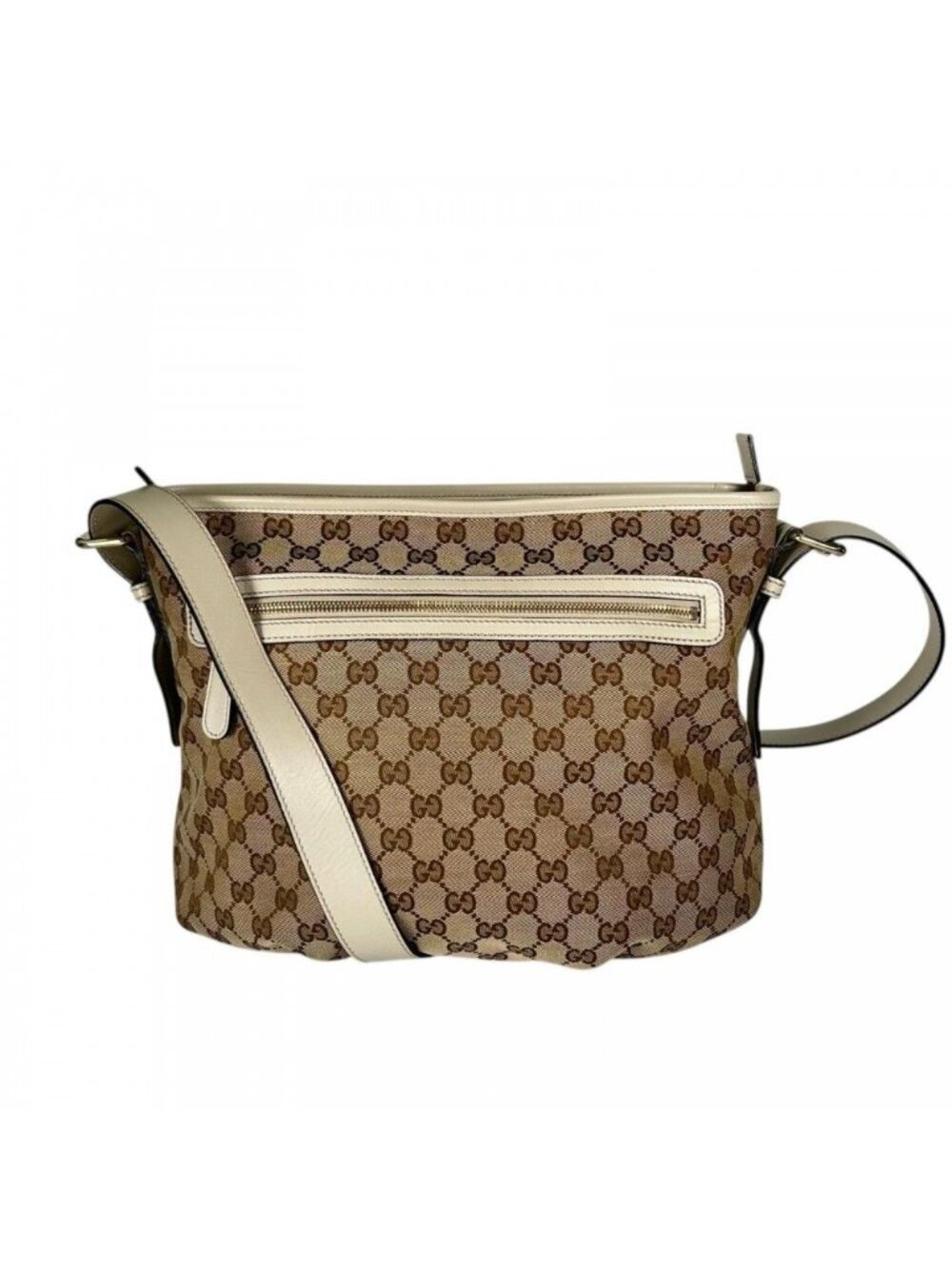 Gucci Shoulder Bag GG Canvas Beige Gold